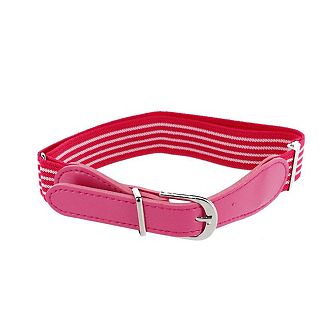 CTM Kids' Striped Elastic Stretch Belt with Buckle