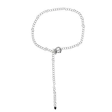 CTM Women's Snakeskin Metal Buckle Chain Belt