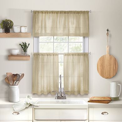Elrene Home Fashions Cameron Kitchen Window Tier Set, 30"W x 24"L