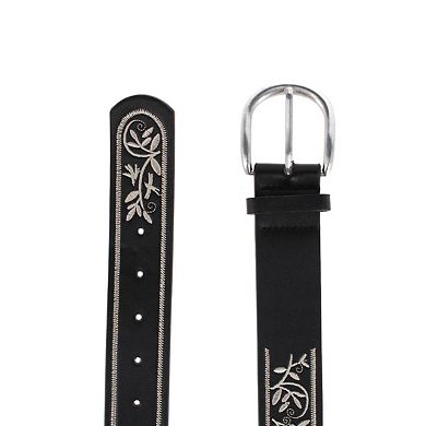 CTM Women's Floral Embroidered Casual Belt