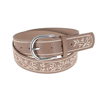 CTM Women's Floral Embroidered Casual Belt