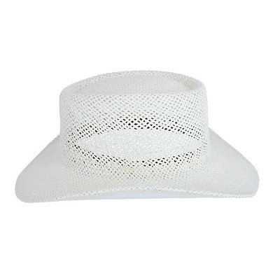 CTM Men's Twisted Straw Gambler Hat