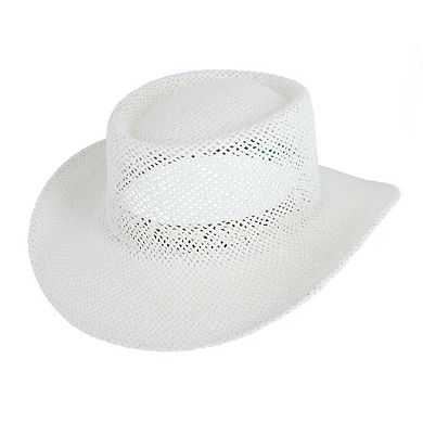 CTM Men's Twisted Straw Gambler Hat
