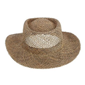 CTM Men's Twisted Straw Gambler Hat