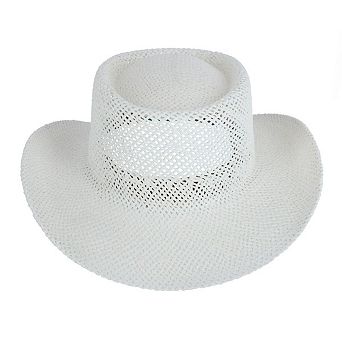 CTM Men's Twisted Straw Gambler Hat