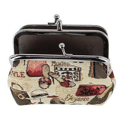 CTM Women's Boutique Theme Tapestry Coin Purse Wallet
