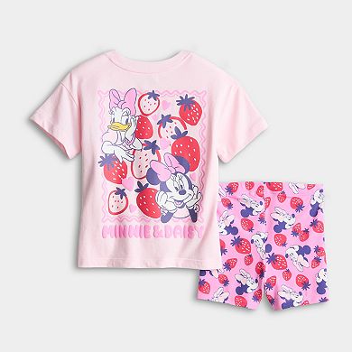 Baby & Toddler Girl Jumping Beans® Disney's Oversized Tee & Bike Short Set