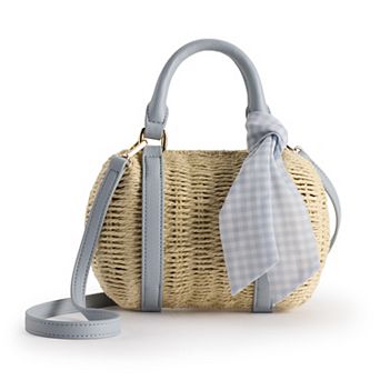 LC Lauren Conrad SOL Wicker Top Handle Bag