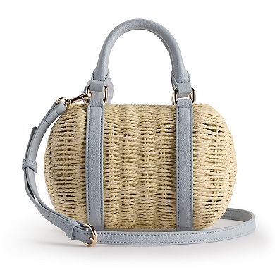 LC Lauren Conrad SOL Wicker Top Handle Bag