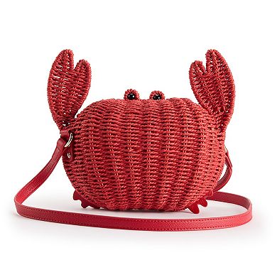 LC Lauren Conrad Crab Wicker Crossbody Bag
