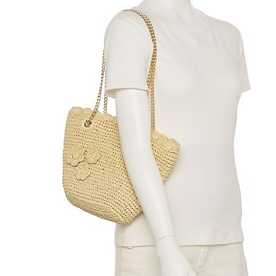 LC Lauren Conrad Shana 3D Flower Chain Shoulder Bag
