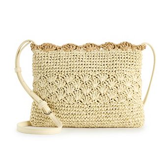 LC Lauren Conrad Seeley Scallop Edge Crochet Crossbody Bag
