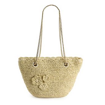 LC Lauren Conrad Sylvie 3D Flower Tote Bag