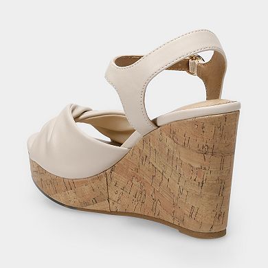 LC Lauren Conrad Florenzz Women's Twist Band Ankle Strap Wedge Sandals