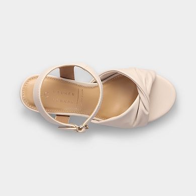 LC Lauren Conrad Florenzz Women's Twist Band Ankle Strap Wedge Sandals