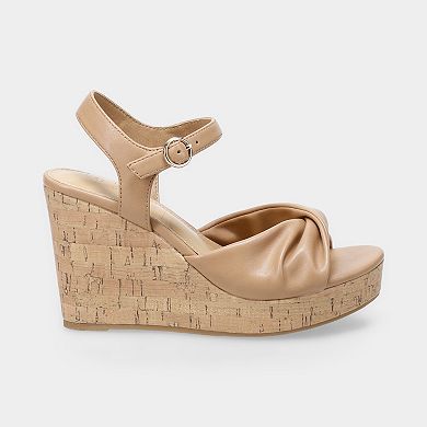 LC Lauren Conrad Florenzz Women's Twist Band Ankle Strap Wedge Sandals