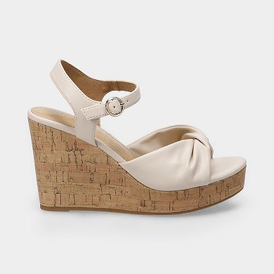 LC Lauren Conrad Florenzz Women's Twist Band Ankle Strap Wedge Sandals