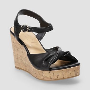 LC Lauren Conrad Florenzz Women's Twist Band Ankle Strap Wedge Sandals