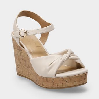 LC Lauren Conrad Florenzz Women's Twist Band Ankle Strap Wedge Sandals