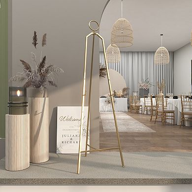 Stella & Eve Metal Adjustable 3-Tier Display Easel with Circular Ring Top