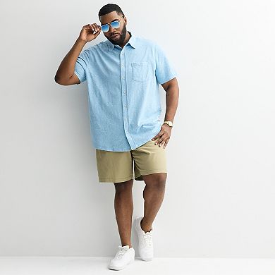 Big & Tall Sonoma Goods For Life® Knit Printed Short Sleeve Button-Down Shirt