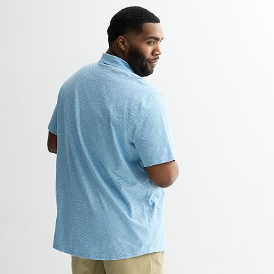 Big & Tall Sonoma Goods For Life® Knit Printed Short Sleeve Button-Down Shirt