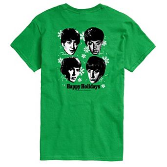 Big & Tall The Beatles Happy Holidays Graphic Tee
