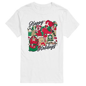 Big & Tall Mattel Happy Holidays Grid Graphic Tee