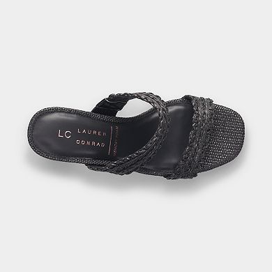 LC Lauren Conrad Rayelle Women's Block Heel Two Strap Sandals