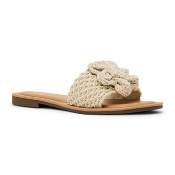 madden girl Lalani Women's Bow Accent Slide Sandals