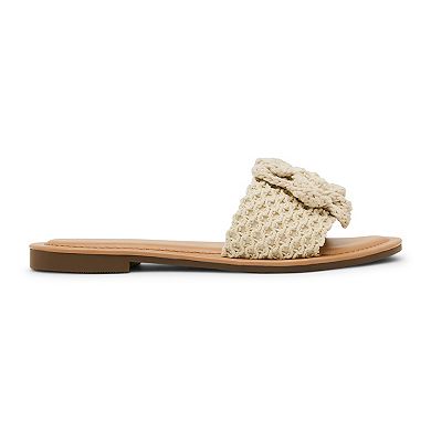 madden girl Lalani Women's Bow Accent Slide Sandals