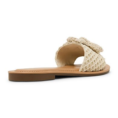 madden girl Lalani Women's Bow Accent Slide Sandals