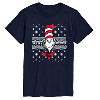 Big & Tall Dr. Seuss The Cat In The Hat Ugly Sweater Graphic Tee