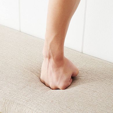 Gold Shoe Storage Bench with Padded Seat, 2-Tier Organizer for Entryway, Living Spaces