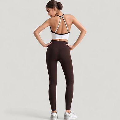 Women's Scoop Neck Racerback Sports Bra with Contrast Trim