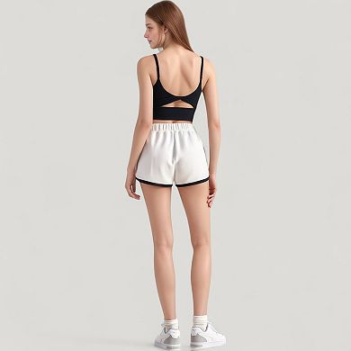 Women's Scoop Neck Spaghetti Strap Sports Bra with Smooth Finish