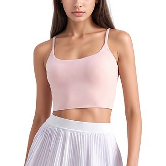 Women's Scoop Neck Spaghetti Strap Sports Bra with Smooth Finish
