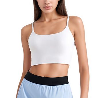 Women's Scoop Neck Spaghetti Strap Sports Bra with Smooth Finish