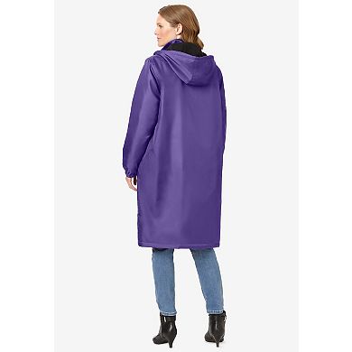 Woman Within Plus Size Mid-Length Raincoat