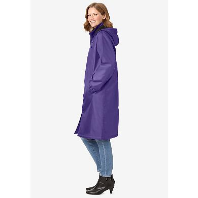 Woman Within Plus Size Mid-Length Raincoat