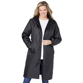 Woman Within Plus Size Mid-Length Raincoat
