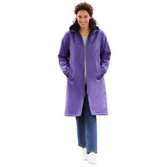 Woman Within Plus Size Mid-Length Raincoat
