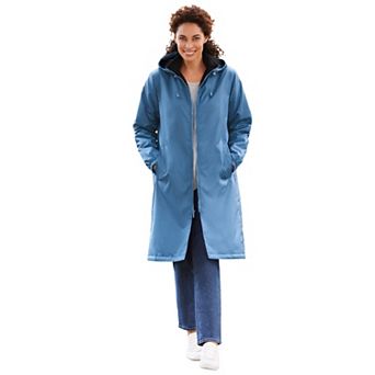 Woman Within Plus Size Mid-Length Raincoat