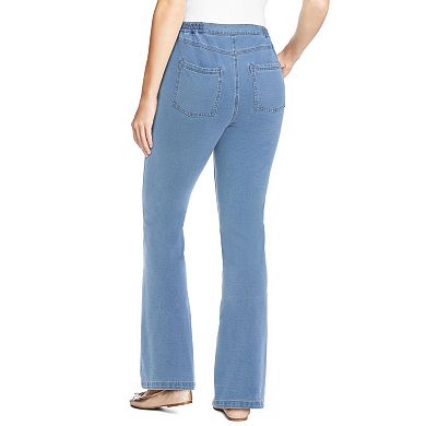 Woman Within Plus Size Bootcut Stretch-Knit Denim Five-Pocket Jeans
