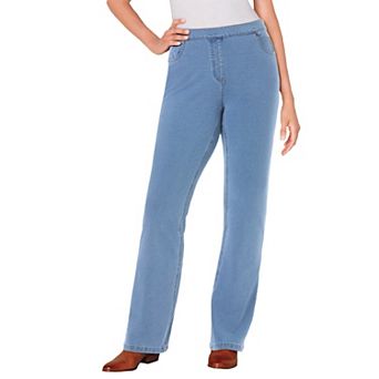 Woman Within Plus Size Bootcut Stretch-Knit Denim Five-Pocket Jeans