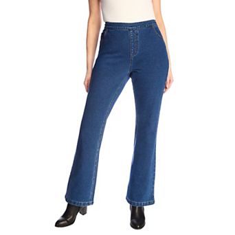 Woman Within Plus Size Bootcut Stretch-Knit Denim Five-Pocket Jeans