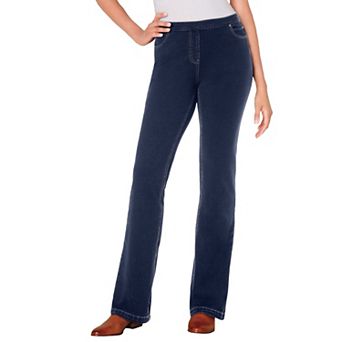 Woman Within Plus Size Bootcut Stretch-Knit Denim Five-Pocket Jeans