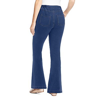 Woman Within Plus Size Bootcut Stretch-Knit Denim Five-Pocket Jeans