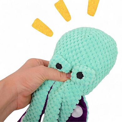 Large Octopus Squeaky Plush Dog Toy - Durable Knotted Design, Ideal for Tug and Fetch Play