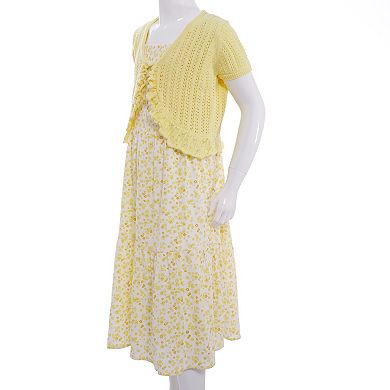 Girls 7-16 Mini Society 2-pc. Cardigan & Midi Dress Set